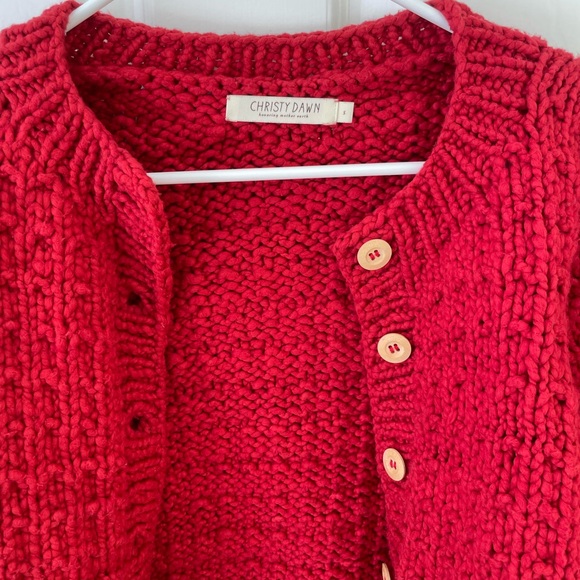 Christy Dawn Nola Cardigan in Crimson - Picture 2 of 5
